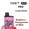 IGET BAR PRO – RASPBERRY POMEGRANATE ICE BLAST – 10 000 PUFFS import placeholder for 21409