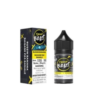 bussin banana iced salts by flavour beast e liquid