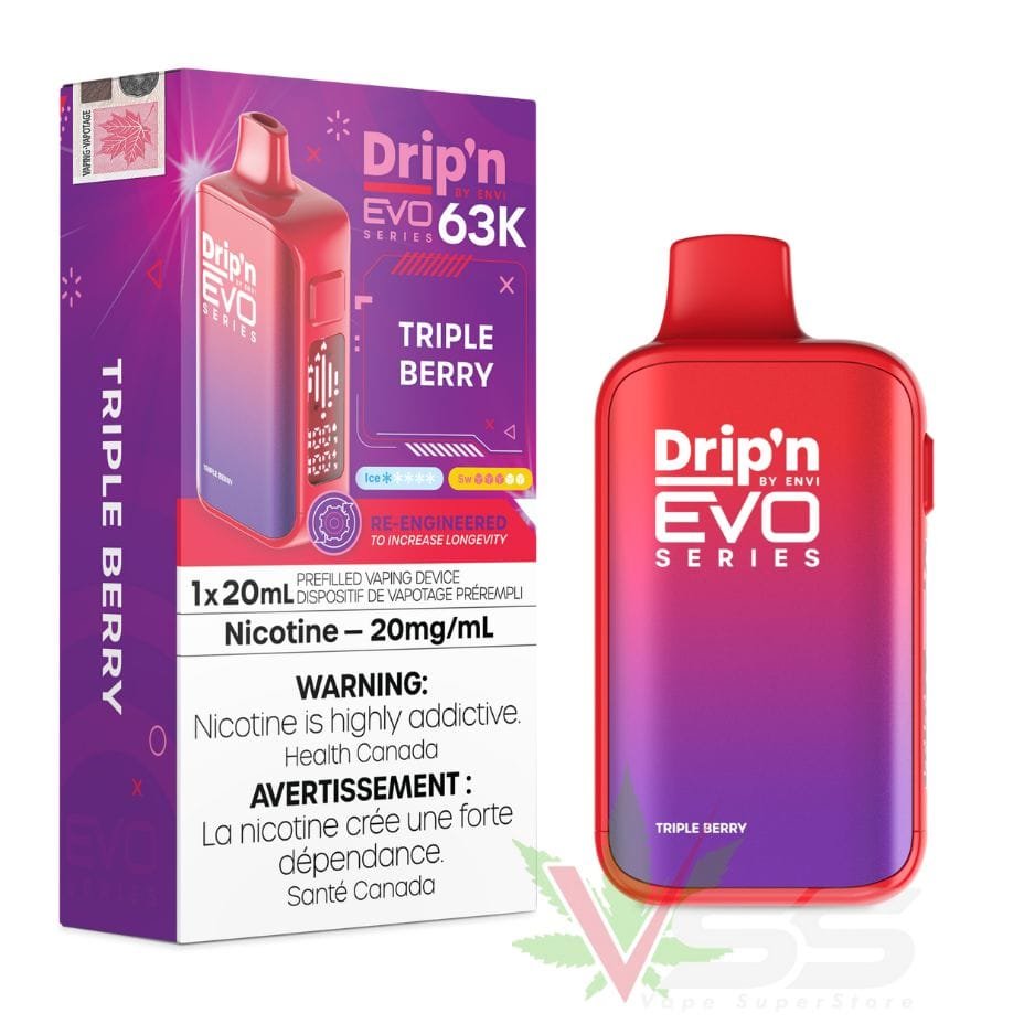 drip'n by envi evo 63k disposable vape triple berry drip'n by envi evo 63k disposable vape triple berry