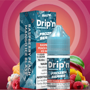 drip'n by envi frozen salt raspberry peach mango iced