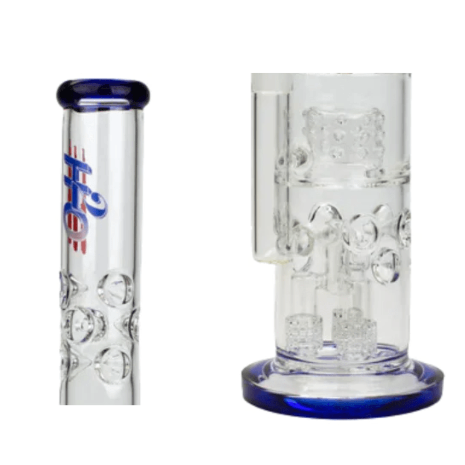 h2o glass quad perc bubbler tube 19" h2o glass quad perc bubbler tube 19"