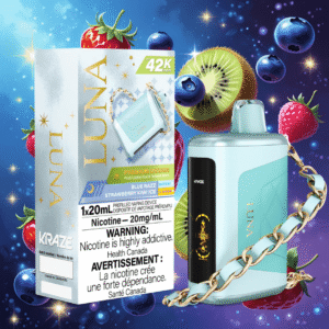 kraze luna 42k disposable vape blue razz strawberry kiwi ice