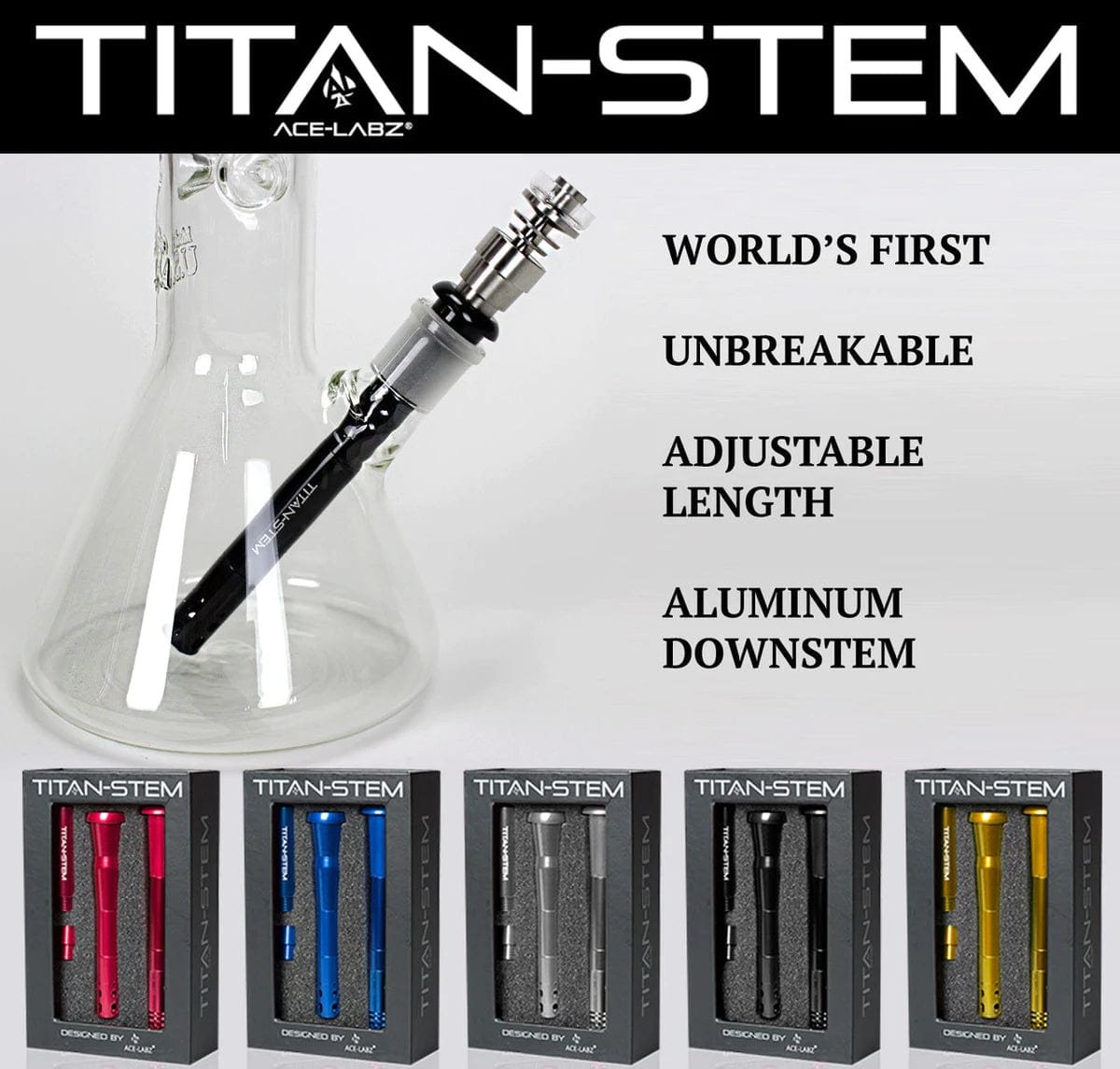 titan stem 3.0 adjustable downstem by ace labz titan stem 3.0 adjustable downstem by ace labz